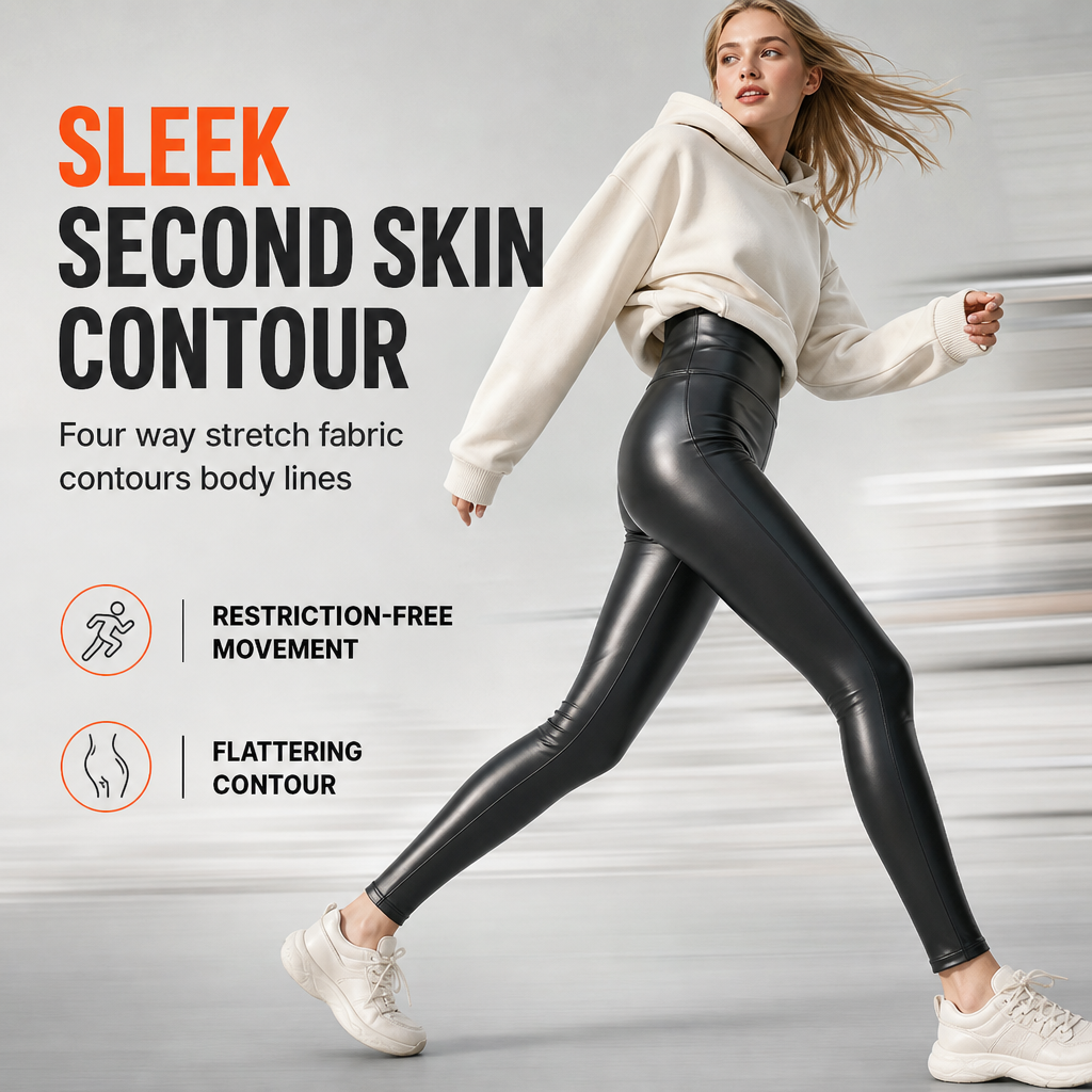 Women's High Waisted PU Leather Leggings Fleece Lined Super Soft Warm Winter Pants