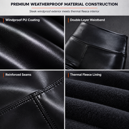 Women's High Waisted PU Leather Leggings Fleece Lined Super Soft Warm Winter Pants