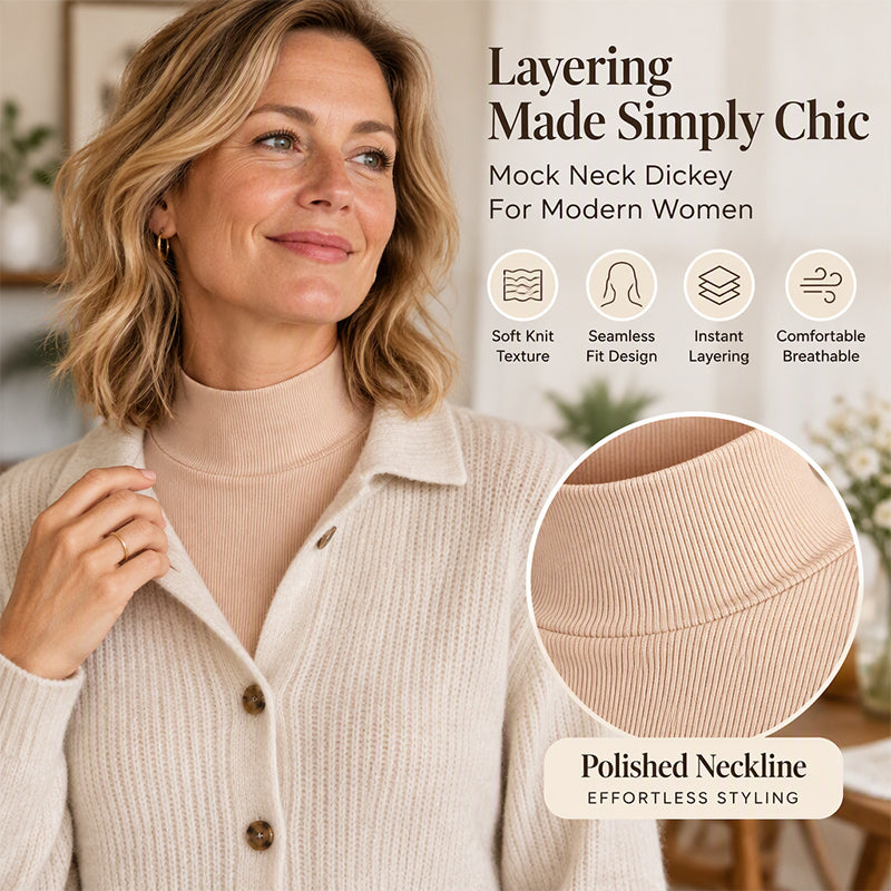 Women's Versatile Ribbed Knit Fake Collar