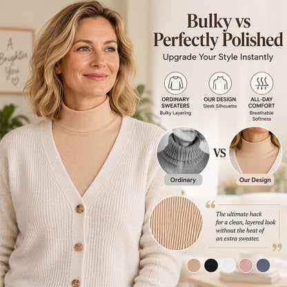 Women's Versatile Ribbed Knit Fake Collar