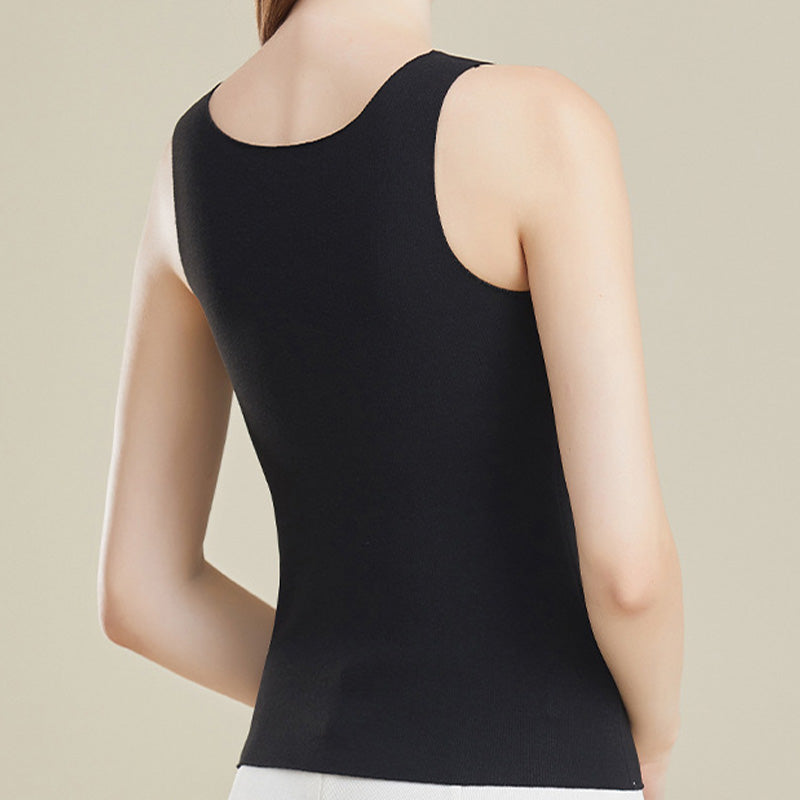 Slimming Fit Warm Vest with Built-in Chest Pad
