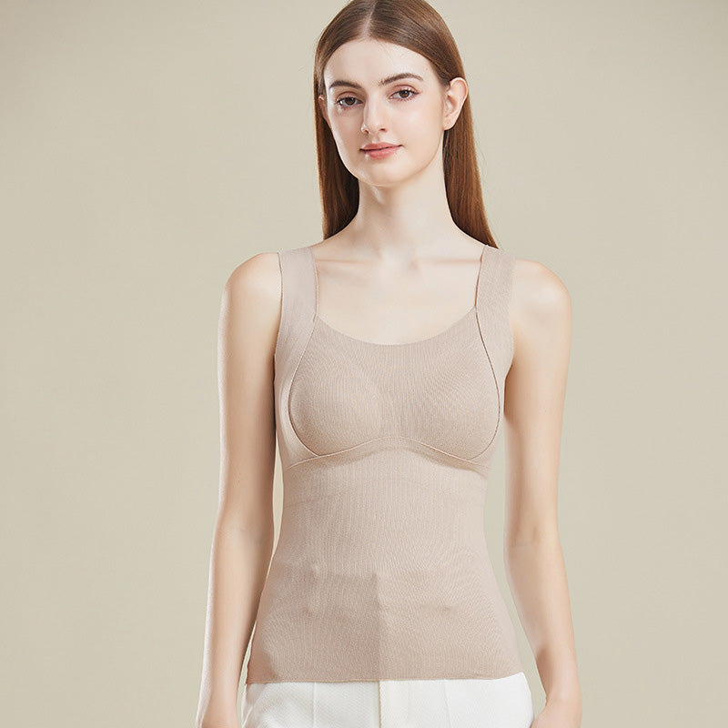 Slimming Fit Warm Vest with Built-in Chest Pad