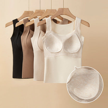 Slimming Fit Warm Vest with Built-in Chest Pad