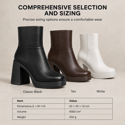 Thick Platform Chunky Heel Ankle Boots