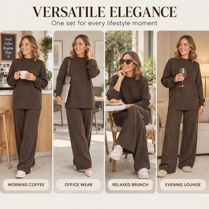 🧶 Cloud-Soft Comfort, Easy Coordinated Look | Women's Cozy Knit 2-Piece Set