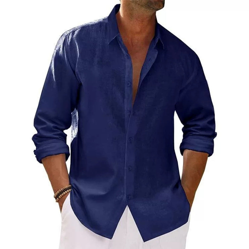 Men's Casual Lightweight Breathable Linen Shirt