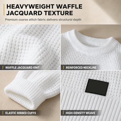Men's Crew Neck Chunky Knit Sweater Autumn Winter Pullover Knitted Top