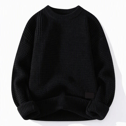 Men's Crew Neck Chunky Knit Sweater Autumn Winter Pullover Knitted Top