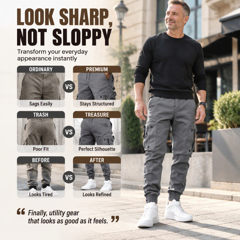 👖 Streamlined Fit, Toasty Warmth | Men's Casual Warm Slim Fit Cargo Pants