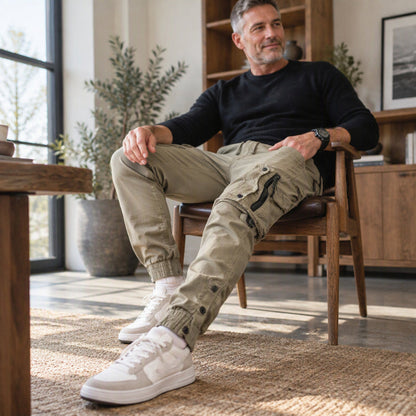👖 Streamlined Fit, Toasty Warmth | Men's Casual Warm Slim Fit Cargo Pants