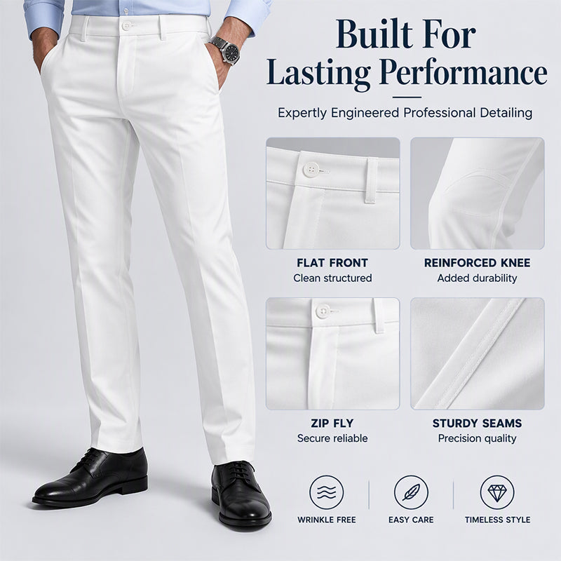 👖 Tailored Streamlined Look, Comfortable Mid-Rise Fit | Men's Slim-Fit Mid-Rise Suit Pants