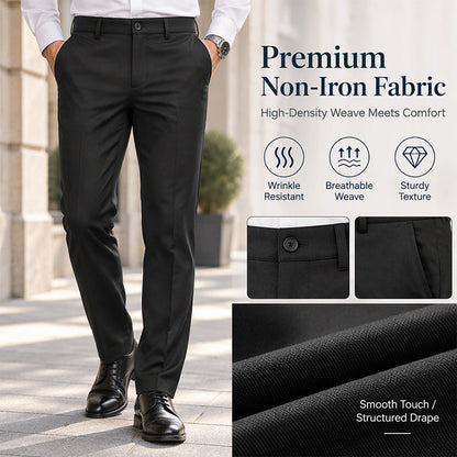 👖 Tailored Streamlined Look, Comfortable Mid-Rise Fit | Men's Slim-Fit Mid-Rise Suit Pants