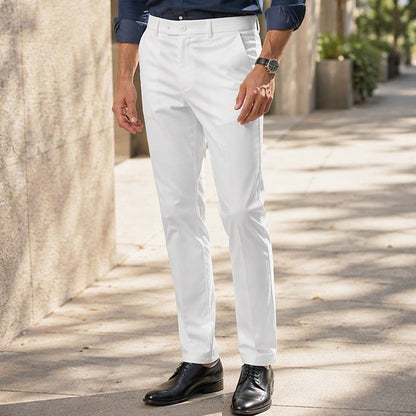 👖 Tailored Streamlined Look, Comfortable Mid-Rise Fit | Men's Slim-Fit Mid-Rise Suit Pants