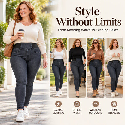Women's Elastic High-Waisted Skinny Jeans