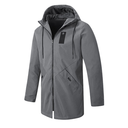 🧥 Balanced Coverage, Wind-Ready Comfort | Men's Mid-Length Hooded Windbreaker Trench