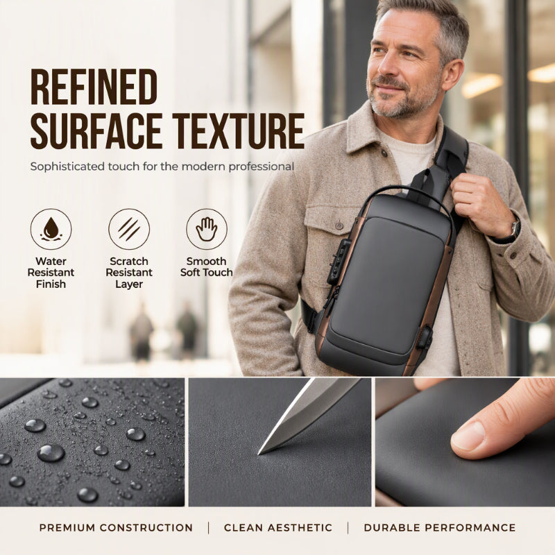 Anti-Theft Sling Bag with USB Charging Port for Men