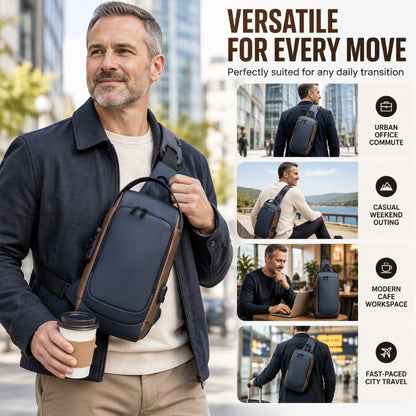 Anti-Theft Sling Bag with USB Charging Port for Men