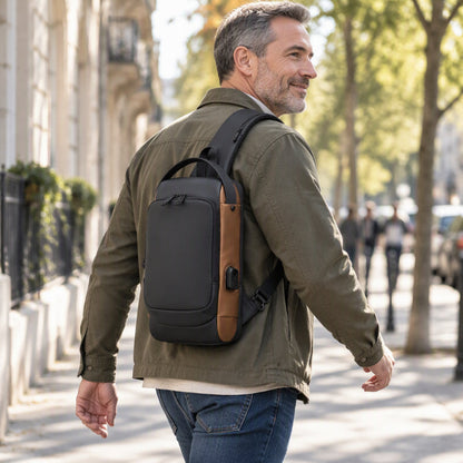 Anti-Theft Sling Bag with USB Charging Port for Men
