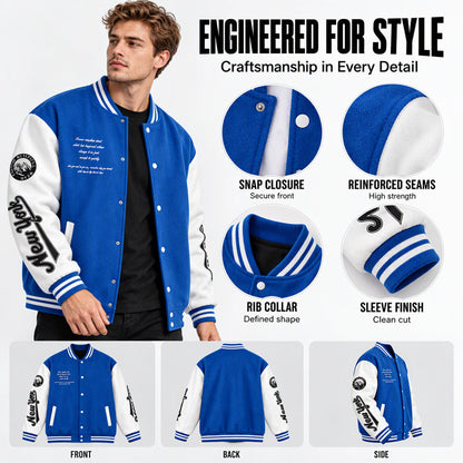 🧥 Bold Contrast Look, Easy Sporty Comfort | Men's Casual Color-Block Baseball Jacket