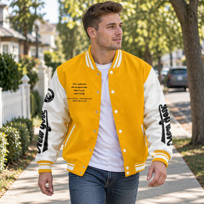 🧥 Bold Contrast Look, Easy Sporty Comfort | Men's Casual Color-Block Baseball Jacket
