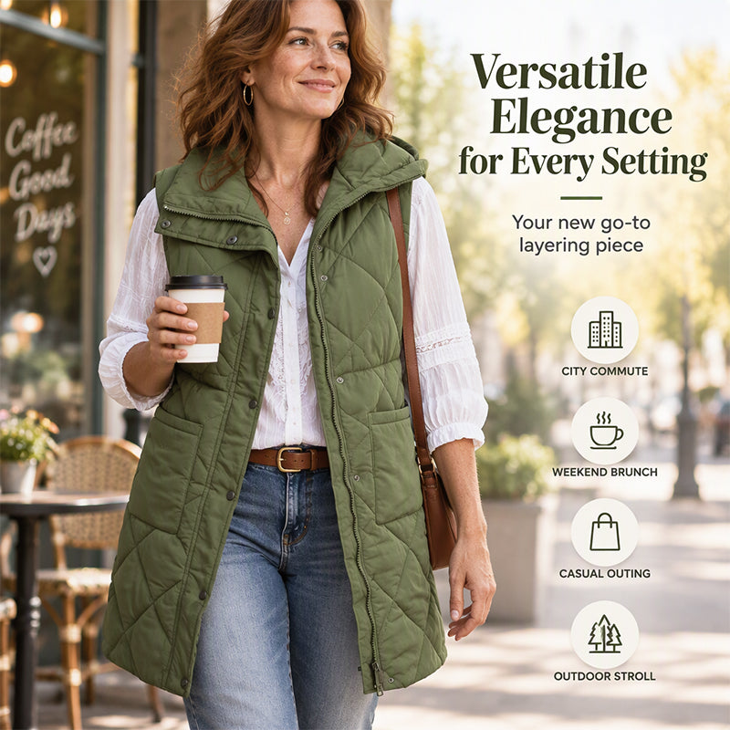 Women's Mid-Length Quilted Thermal Vest