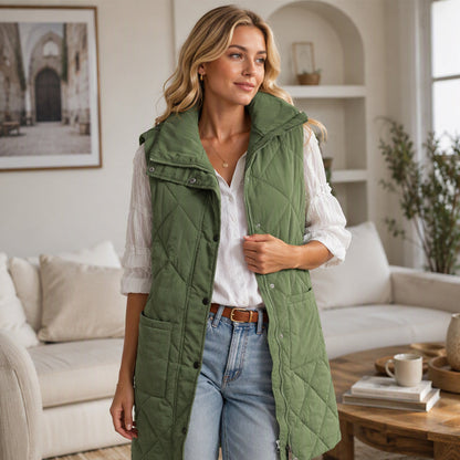 Women's Mid-Length Quilted Thermal Vest