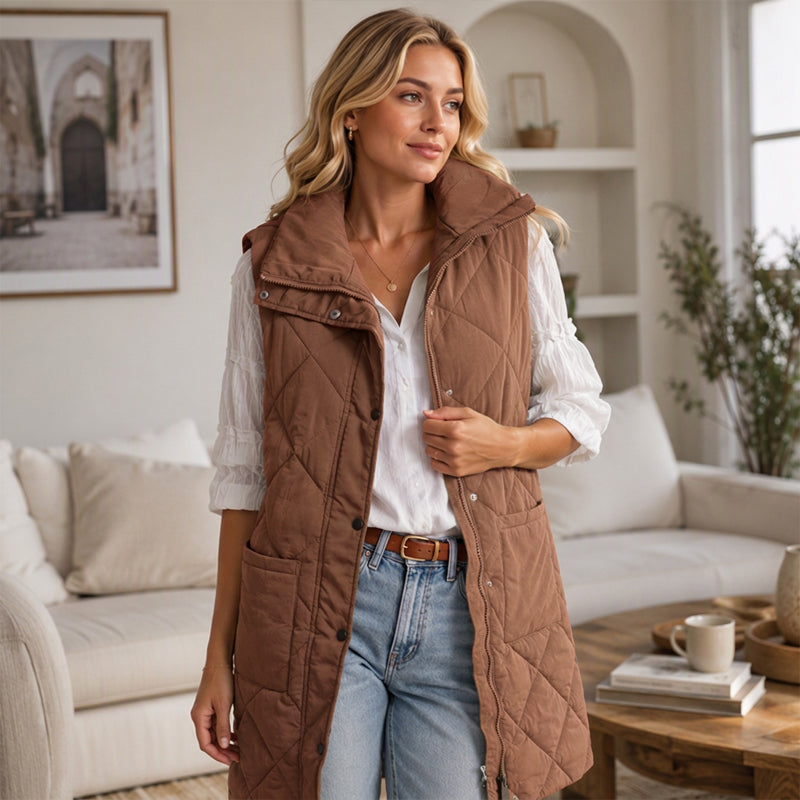 Women's Mid-Length Quilted Thermal Vest