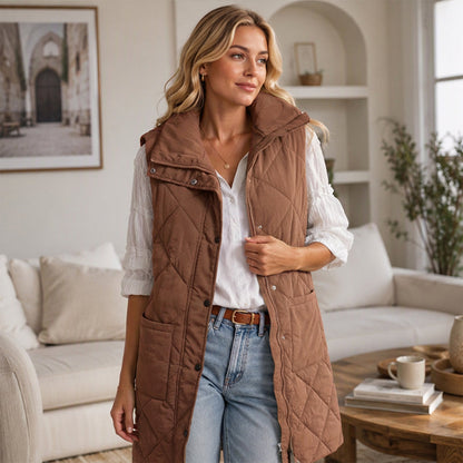 Women's Mid-Length Quilted Thermal Vest