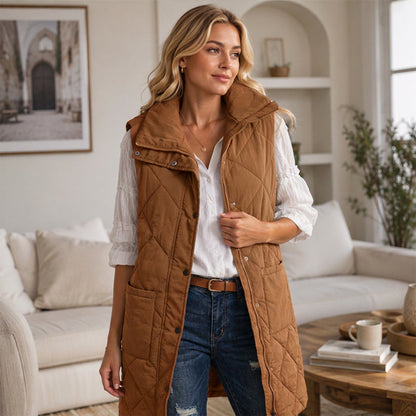 Women's Mid-Length Quilted Thermal Vest