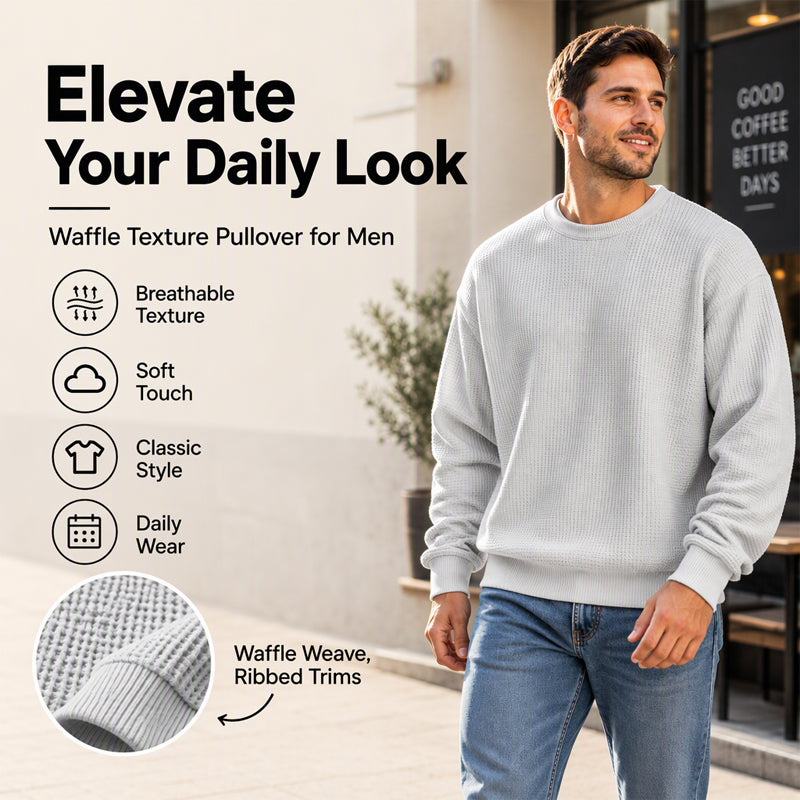 Men's Waffle Knit Crewneck Sweatshirt