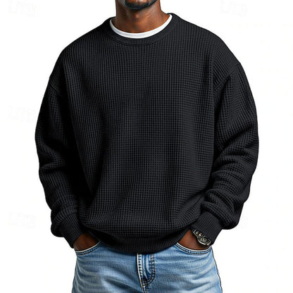 Men's Waffle Knit Crewneck Sweatshirt