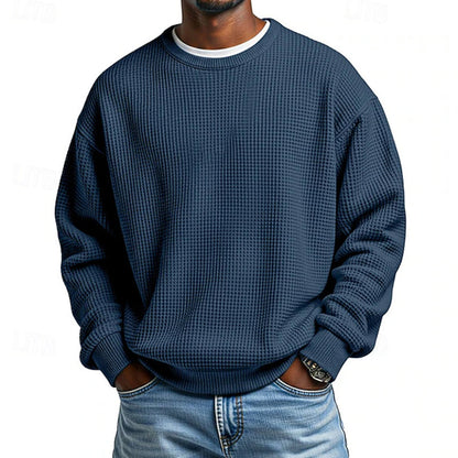 Men's Waffle Knit Crewneck Sweatshirt