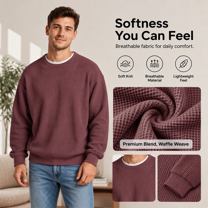 Men's Waffle Knit Crewneck Sweatshirt