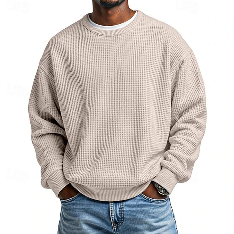Men's Waffle Knit Crewneck Sweatshirt