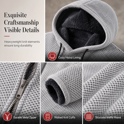 Men's Mid-Length Thickened Hooded Cardigan🔥𝙁𝙧𝙚𝙚 𝙎𝙝𝙞𝙥𝙥𝙞𝙣𝙜