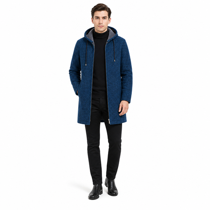 Men's Mid-Length Thickened Hooded Cardigan🔥𝙁𝙧𝙚𝙚 𝙎𝙝𝙞𝙥𝙥𝙞𝙣𝙜
