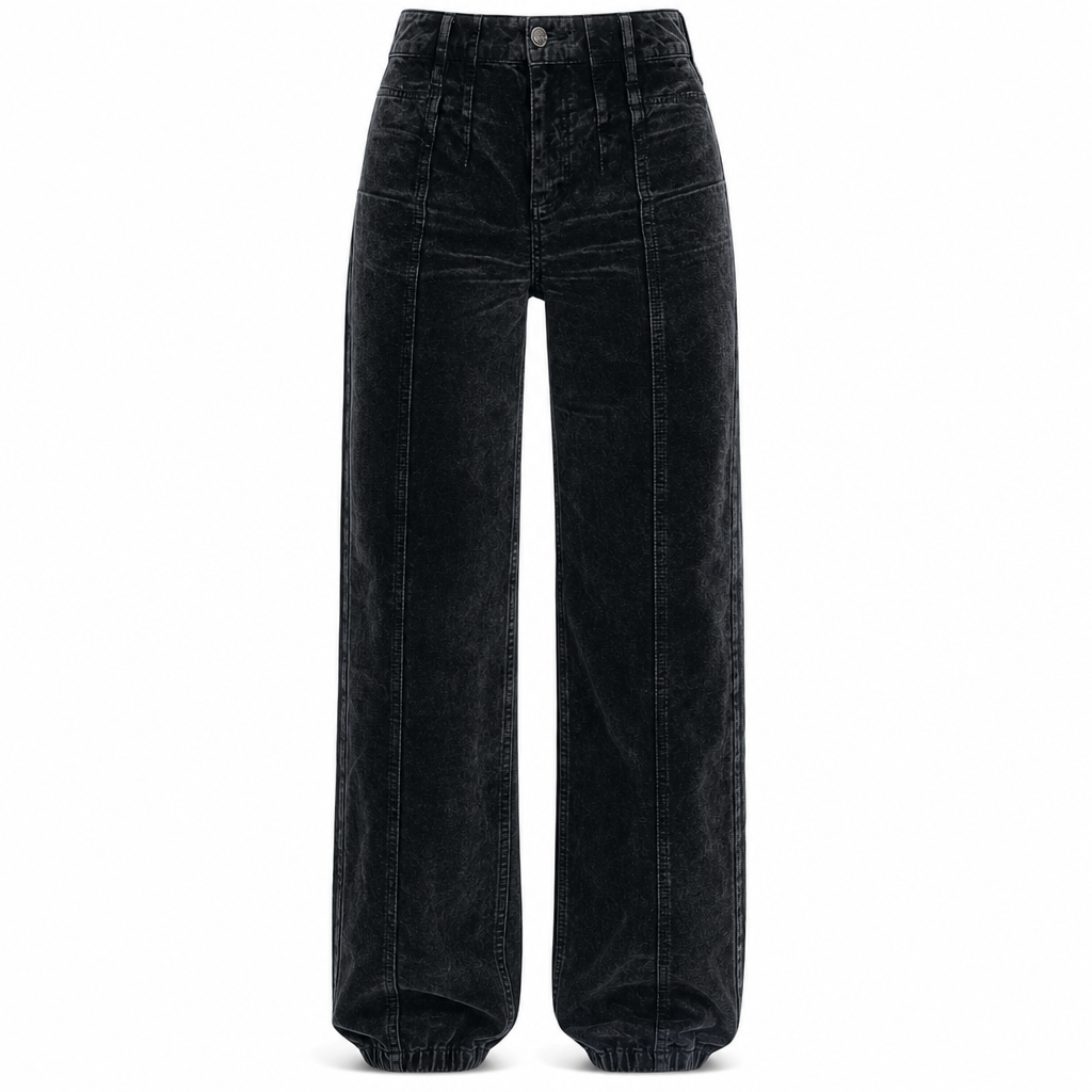 Women's Casual High-Waisted Wide Leg Corduroy Pants