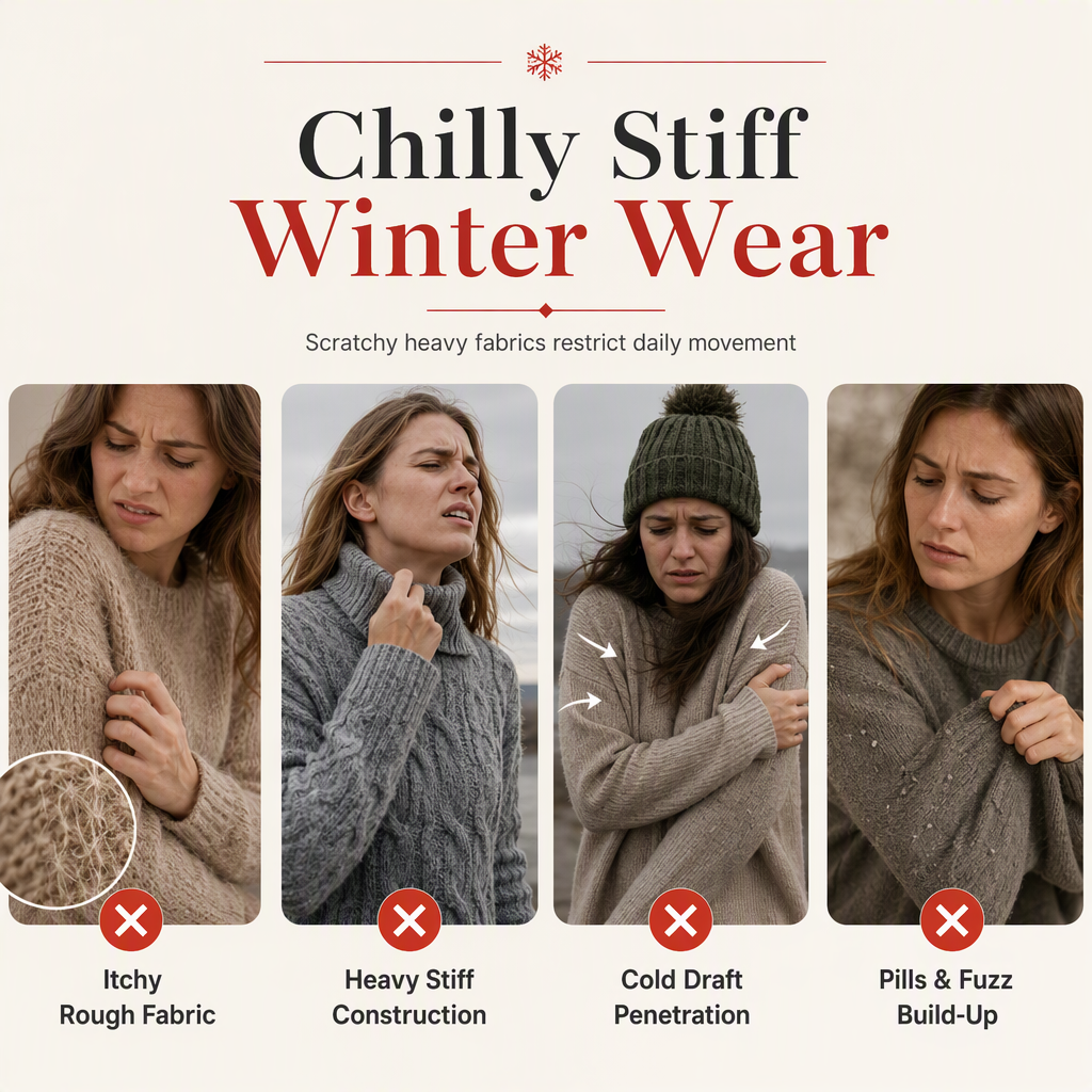 🎄Women's Christmas Snowflake Jacquard Knit Sweater Crew Neck Loose Fit Pullover for Autumn and Winter