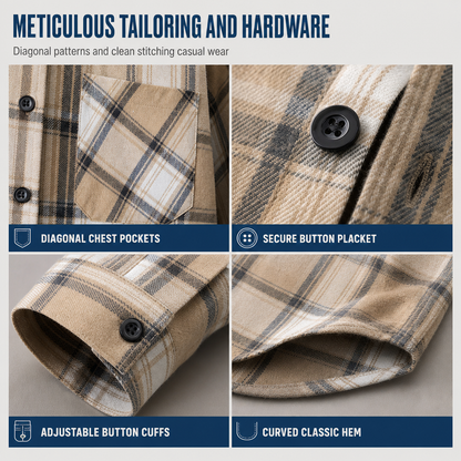 Unisex Casual Loose Fit Plaid Button Down Shirt Top for Men and Women