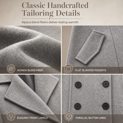 ✨ Elegant Commuter Coat: Women's Textured Double-Breasted Longline Coat ☕