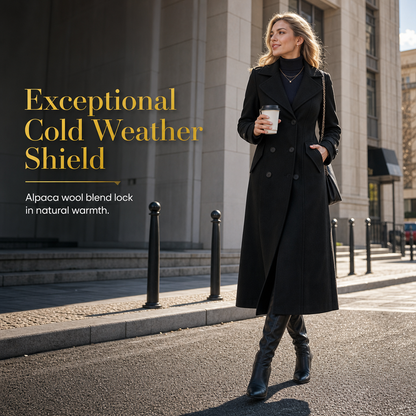 ✨ Elegant Commuter Coat: Women's Textured Double-Breasted Longline Coat ☕