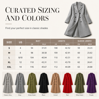 ✨ Elegant Commuter Coat: Women's Textured Double-Breasted Longline Coat ☕