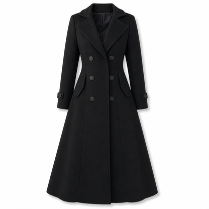 ✨ Elegant Commuter Coat: Women's Textured Double-Breasted Longline Coat ☕
