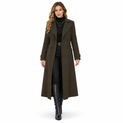 ✨ Elegant Commuter Coat: Women's Textured Double-Breasted Longline Coat ☕