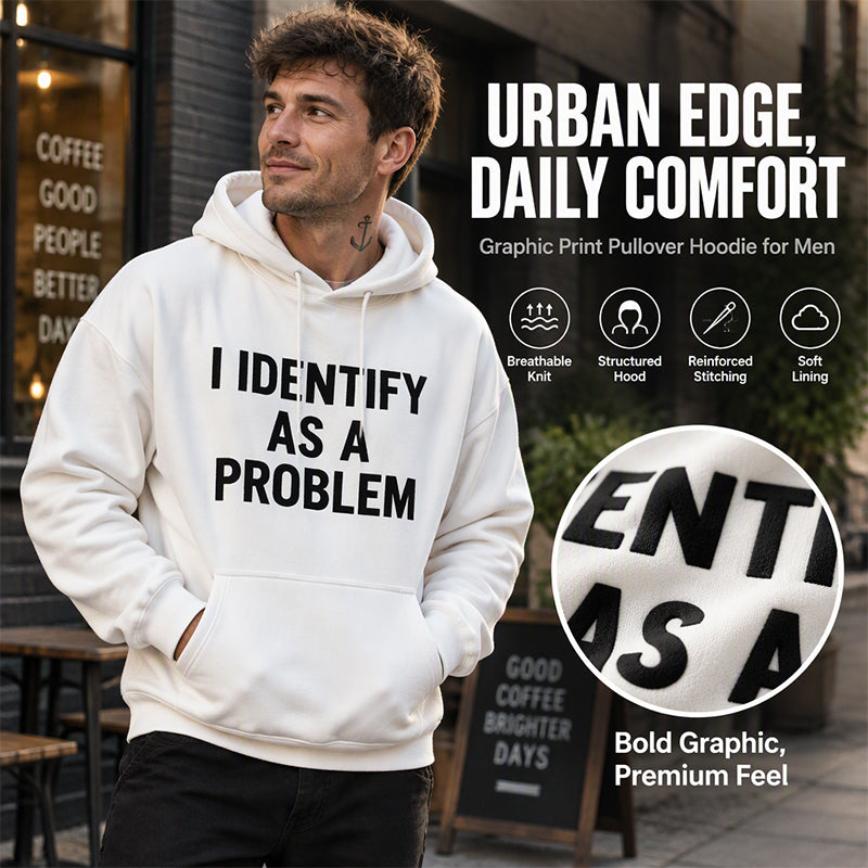 😄 Playful Graphic, Easy Everyday Comfort | Men's Humorous Graphic Hooded Sweatshirt