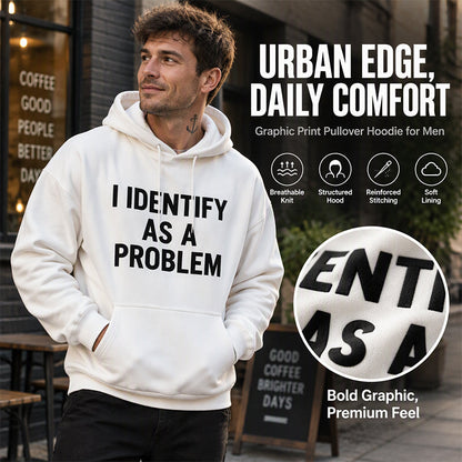😄 Playful Graphic, Easy Everyday Comfort | Men's Humorous Graphic Hooded Sweatshirt