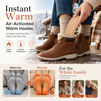 🔥 Steady Warmth, All-Day Foot Comfort | Disposable Heating Insoles Constant Temperature Foot Warmers for Men Women and Kids