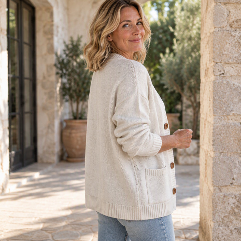 🧶 Relaxed Easy Comfort, Flattering Neckline | Women's Loose-Fit V-Neck Sweater Cardigan