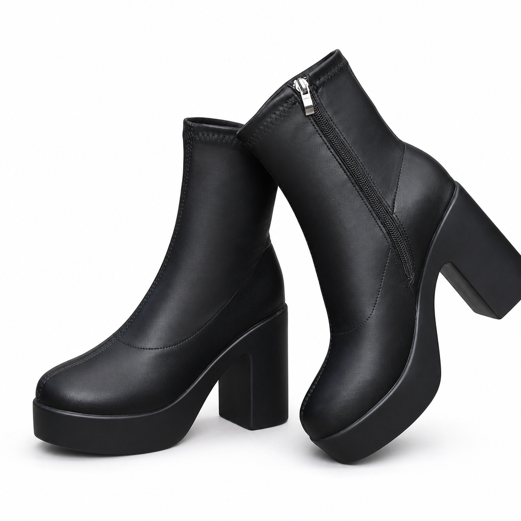 Women's Platform Chunky Heel Boots for Autumn and Winter