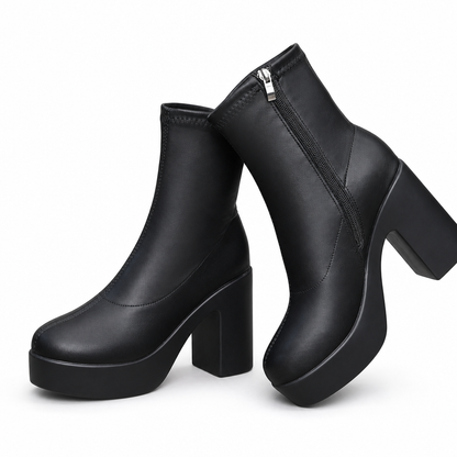 Women's Platform Chunky Heel Boots for Autumn and Winter